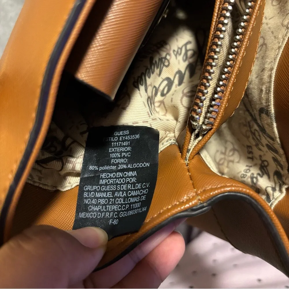 Guess Tan Tote Bag with Structured Design